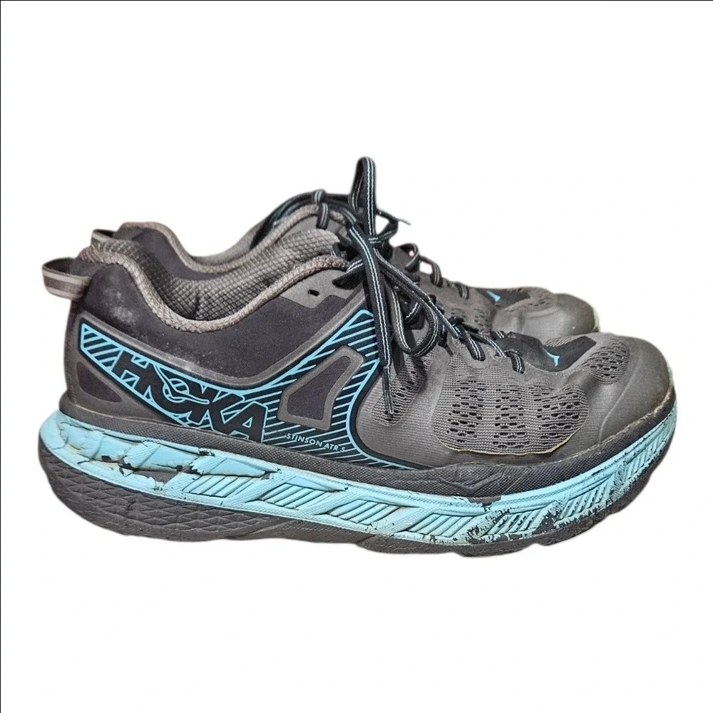 Hoka One One Stinson ATR 5 Womens 10 Trail Running Shoes Anthracite Azure Casual